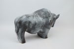 Kurt Tschörner och Otto Gerharz, figurin, bisonoxe, keramik, Ruscha, Tyskland.