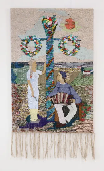 Klara Wihlborg, väggdbonad, textil, monogramsignerad.