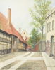 Edward Wollin, ''Motiv från Gamla Ystad, Täppgränd'', akvarell, signerad, 1959.