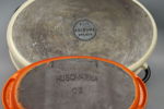 Emaljerat, 8 delar, bl.a Kockums och Husqvarna.