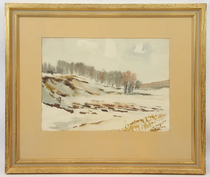Bertil Landelius, akvarell, otydligt signerad.