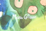 Maria Collisson, akvarell, signerad.