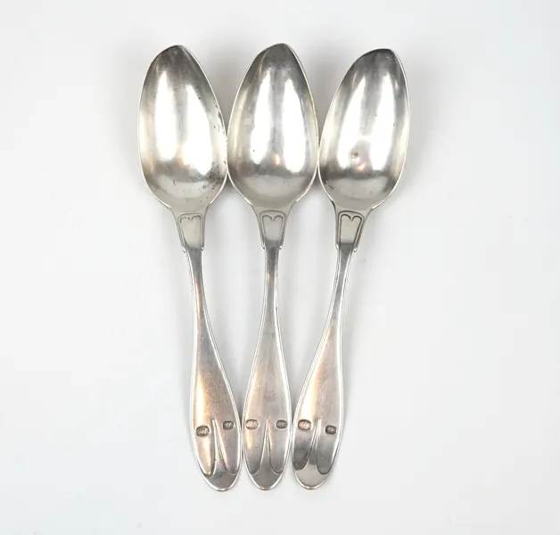 Carl Gustaf Högstedt matskedar, 3 st, silver, Kalmar, 1830-1831.