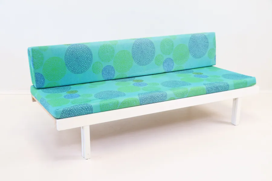 Dagbädd, trä/textil, "Pixbo", IKEA. 1970-tal.