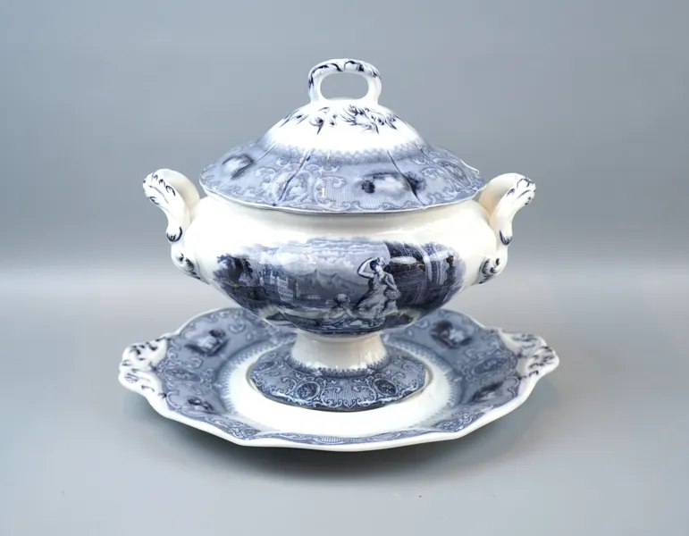 Terrin, flintgods, Cararra, Gustavsberg, 1800-talets mitt.