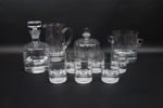 Kanna, karaff m.m, 10 delar, glas, bl.a Krosno.