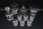 Kanna, karaff m.m, 10 delar, glas, bl.a Krosno.