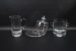 Kanna, karaff m.m, 10 delar, glas, bl.a Krosno.