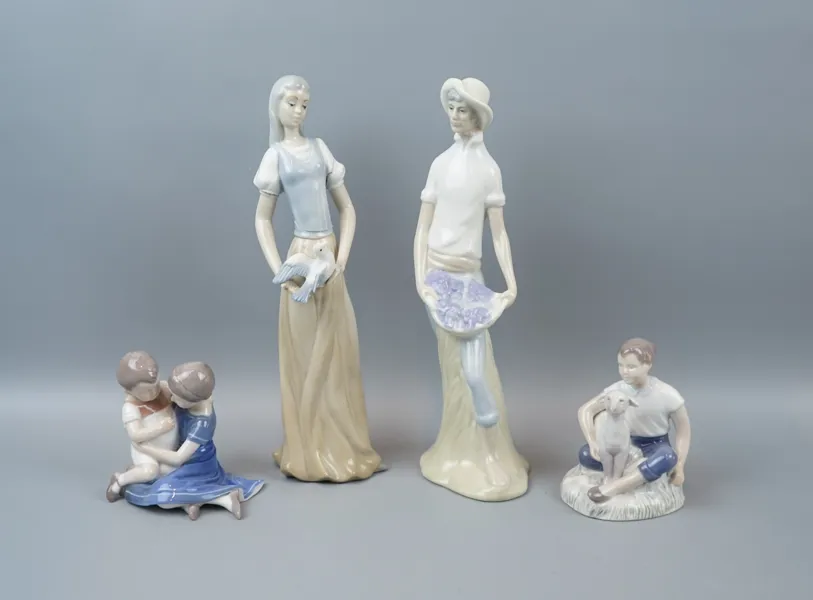 Figuriner, 4 st, porslin, bl.a Bing & Gröndahl.