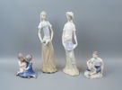 Figuriner, 4 st, porslin, bl.a Bing & Gröndahl.