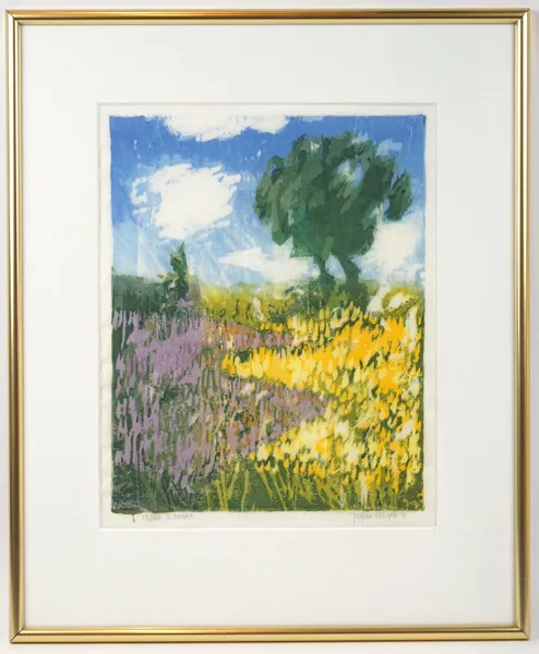 Ingvar Nibfelt, ''Sommar'', färgträsnitt nr 13/40, signerad, 1991.