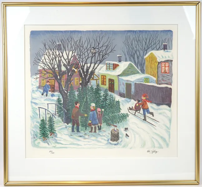 Elis Ryberg, litografi nr 213/300, signerad.