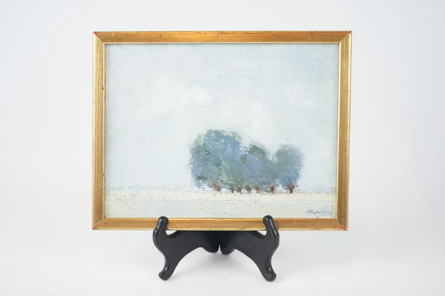Helge Lundström, "Pilar", olja på pannå, signerad, 1980.