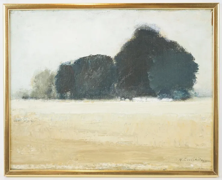Helge Lundström, "Pilar", olja på pannå, signerad, 1981/1982.