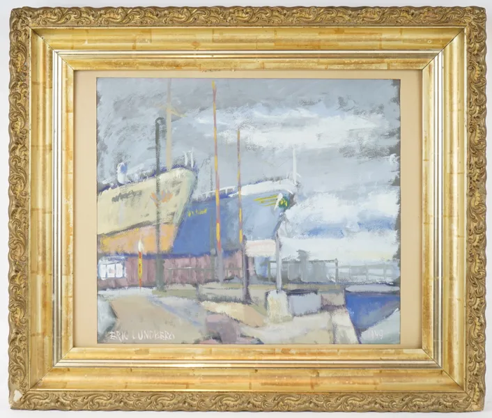 Eric Lundberg, gouache, signerad, 1949.