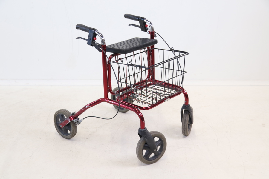 Rollator, höj/sänkbara handtag, metall/plast.