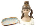 Figurin med skål, 2 delar, keramik, Lladro.