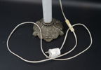 Bordsfotogenlampa, elektrifierad, glas/metall.