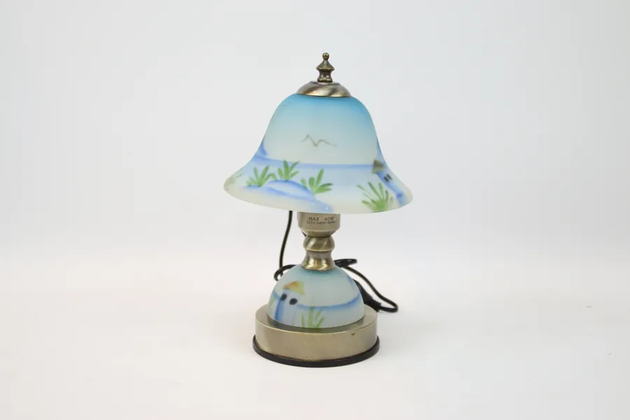 Bordslampa, glas/metall, Highlands.