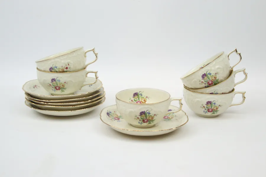 Teservis, 6 delar, porslin, "Sanssouci", Rosenthal.