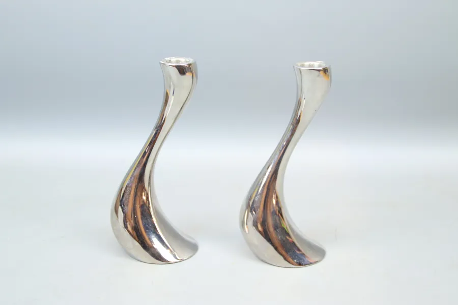 Constantin Wortmann, "Cobra", ljusstakar, ett par, metall, Georg Jensen.