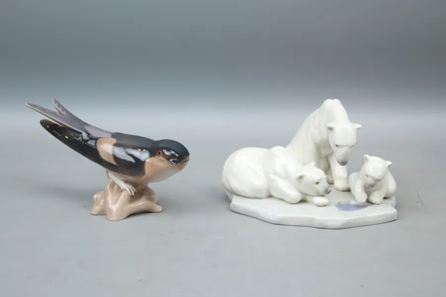Figuriner, 2 st, Bing & Gröndahl och Lladro.