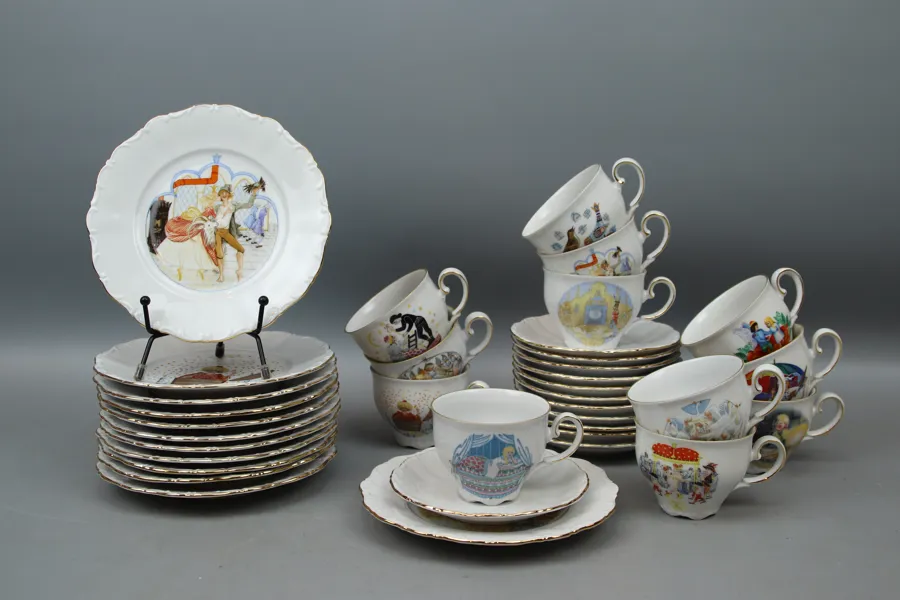 Kaffeservis, 24 delar, porslin, H.C. Andersens Eventyr, Fyrklövern.