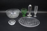 Vaser m.m, 6 delar, glas, mest Orrefors.