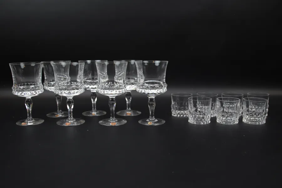 Ingeborg Lundin, glas, 7+7 st, "Silvia", Orrefors.