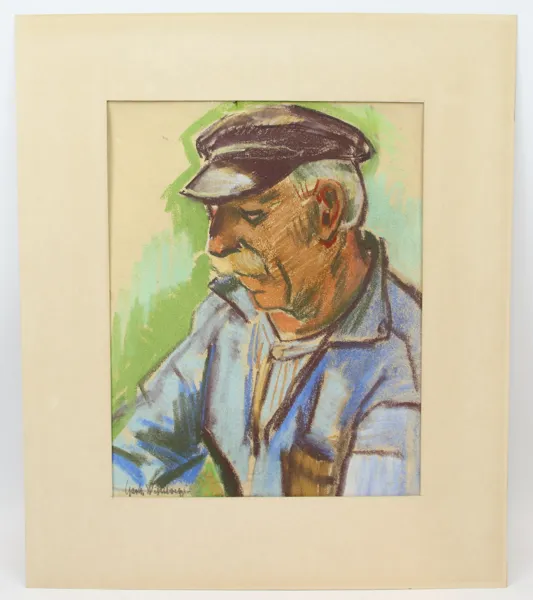 Gerhard Wihlborg, pastell, signerad.