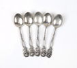 Kaffeskedar, 5 st, silver, ''Rosen''.