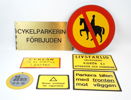 Skyltar, 7 st, plast/metall.