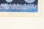 Bertil Lundberg, "Skymningsspegling", originaletsning 62/125, signerad, 1977.