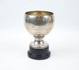 Pokal på träsockel, silver, C.G. Hallberg.