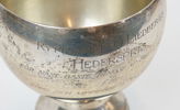 Pokal på träsockel, silver, C.G. Hallberg.