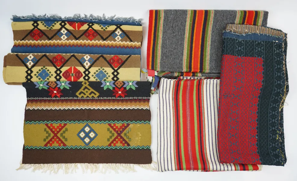 Dukar och dynvar, 5 delar, allmogetextil.