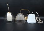 Taklampor, 3 st, metall/glas.