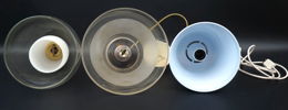 Taklampor, 3 st, metall/glas.