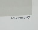 Hans Viksten, ''Fågeldrama'', litografi nr 212/250, signerad, 1987.