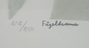 Hans Viksten, ''Fågeldrama'', litografi nr 212/250, signerad, 1987.