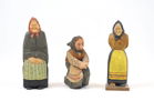 Figuriner, 3 st , trä, 2 st signerade.