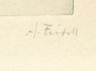 Axel Fridell, etsning, signerad.