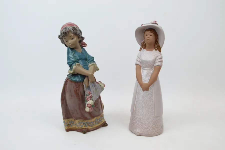 Figuriner, 2 st, keramik, Lladro och Jie.