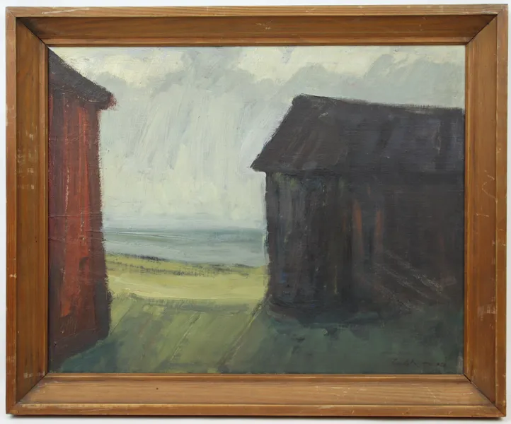 Helge Lundström, olja på pannå, signerad, 1960.