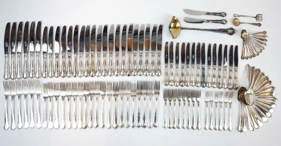Bestickservisdelar, 114 st, silver 813, ''Hansa'', Finland.