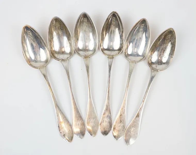 Matskedar, 6 st, silver 813, Finland.