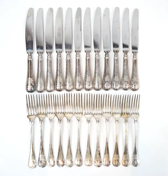 Bestickservis, 24 delar, nysilver, ''Gammal Fransk''.