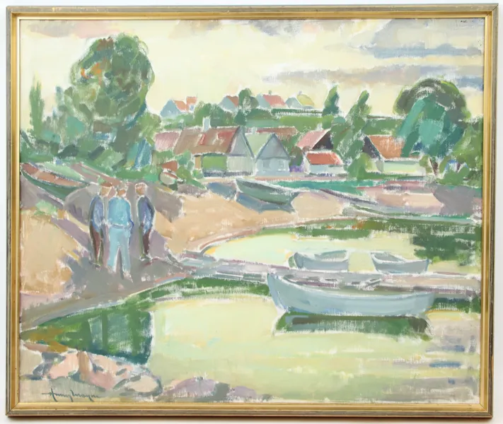 Henry Mayne, olja på duk, signerad.