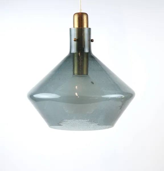 Taklampa, glas/mässing.