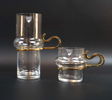 Börge Lindau och Bo Lindekrantz, Irish Coffee glas, 15 delar, glas/metall, ''Hot & Cold'', Orrefors.